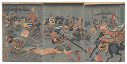 保元平治合戦源義朝白河殿夜討之図　Minamoto Yoshitomo's Night Attack on the Shirakawa Palace in the Hogen and Heiji War