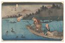 木曽街道六十九次　河渡 長柄川鵜飼船　The Sixty-nine Stations of the Kisokaido Road / Kodo: Cormorant Fishing Boats on the Nagae River
