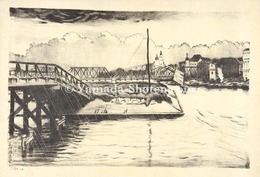 大阪風景　天神橋遠望　Sight in Osaka / Distant view of Tenjin Bridge