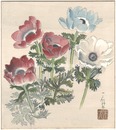 自筆色紙 花（仮題）　Flowers (tentative title)