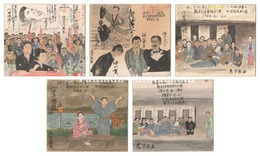 自筆色紙　Original paintings