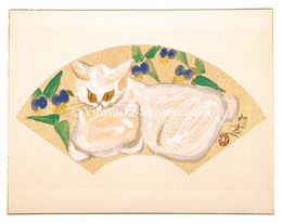 自筆画色紙　露草　Dayflower