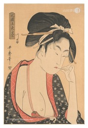 北国五色墨　川岸【復刻版】　Five Shades of Ink in the Licensed Quarter / Moatside Prostitute【Reproduction】