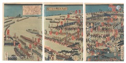 上杉武田対陣矢合之図　The Armies of Uesugi Kenshin and Takeda Shingen Facing Each Other