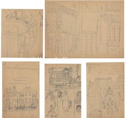 自筆画稿 絵本『ランプ』下絵　Rough Sketch for a Picture Book