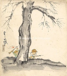 自筆色紙　Painting