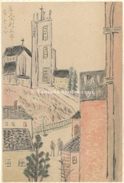 自筆画稿　ヴィクトリア市チャーチ・ヒル　Churchill, Victoria