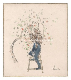 自筆色紙　Painting