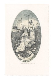 蔵書票　At fourtain　Ex Libris 