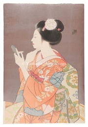 舞妓　Maiko Powdering Her Face