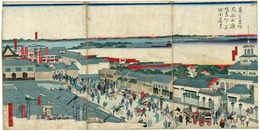 東京里俗人形町通従水天宮深川遠景　Suitengu Shrine, Distant View from Ningyocho Street