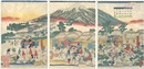 奥州津軽岩木山従八月朔日同十五日迄参詣往返之図　Pilgrims on Mount Iwaki in Tsugaru, Mutsu Province in the Eighth Month