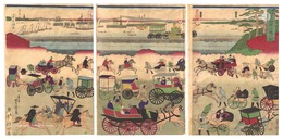 東都高輪 蒸気車往来之図　Steam Train Coming and Going at Takanawa in the Eastern Capital