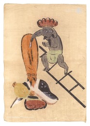 大津絵　長頭翁　Otsu-e: Jurojin