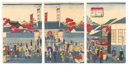 人形町通り蠣売町水天宮参詣群衆図　Crowd Visiting Suiten Shrine in Karagakicho, Ningyocho Street