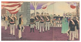 広島行幸新橋御着輦之図　Emperor's Carriage Arrives at Shinbashi Station at the Occasion of the Emperor's Trip to Hiroshima