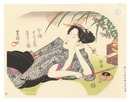 伊場仙版　団扇絵　今様十二ヶ月　清月の図【復刻版】　Fan Prints :The twelve months of Modern Beauties / August【Reproduction】