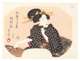 伊場仙版　団扇絵　今様十二ヶ月　初秋の図【復刻版】　Fan Prints :The twelve months of Modern Beauties / July【Reproduction】