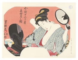 伊場仙版　団扇絵　今様十二ヶ月　水無月の図【復刻版】　Fan Prints :The twelve months of Modern Beauties / June【Reproduction】