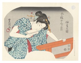 伊場仙版　団扇絵　今様十二ヶ月　仲夏の図【復刻版】　Fan Prints :The twelve months of Modern Beauties / May【Reproduction】