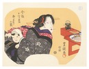 伊場仙版　団扇絵　今様十二ヶ月　卯月の図【復刻版】　Fan Prints :The twelve months of Modern Beauties / April【Reproduction】