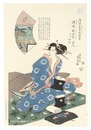 浮世名異女図会 洛陽祇園町 白人今は女中【復刻版】　Famous Women from Famous Places / Gionmachi in Kyoto, an Unrefined Courtesan Has Turned Professional【Reproduction】