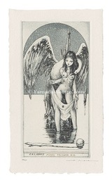 蔵書票　レダ　Ex Libris: Leda