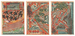 郡司海軍大尉端艇航海組上三枚続　Three-piece Kumiage of the First Lieutenant Gunji Sailing on the Boat