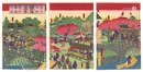 東京市街鉄道馬車万世橋通行ノ景　Tokyo City Streets: Horse-Drawn Trolleys on Yorozuyo (Mansei) Bridge