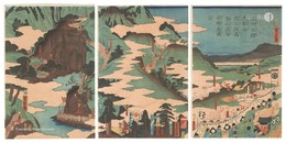 源四大将免勅命近江国高島山盗首保輔為退治　Four Generals of Minamoto Clan Defeating the Bandit Chief Yasusuke at Mount Takashima in Omi Province by Order