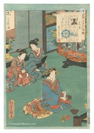 名妓三十六佳撰　三十 花紫　An Excellent Selection of Thirty-six Noted Courtesans / No. 30: Hanamurasaki