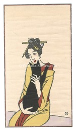 黒猫を抱く女　Woman Holding a Black Cat