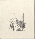 自筆色紙　Painting