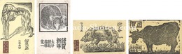 木版賀状　Greeting Cards from Muto Kanichi to Kitazawa Shuji