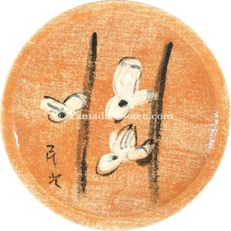 絵付皿 花　Hand Painted Decolative Plate Flower""