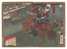 新撰太閤記　阿阪城ノ勇戦　Newly Selected Records of the Taiko Hideyoshi / Valiant Battle at Azaka Castle