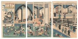 横浜港崎廓岩亀楼異人遊興之図　Foreigners Enjoying the Gankiro Pleasure House in Miyozaki, Yokohama