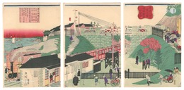 東京八ツ山下蒸気車往返鉄道之全図　Steam Train in Yatsuyamashita, Tokyo