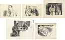自筆画稿　横山美智子『母の像』他　Drawings