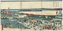 東京里俗人形町通従水天宮深川遠景　Suitengu Shrine, Distant View from Ningyocho Street