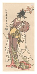 仕丁姿兼好妹千早 四代岩井半四郎【復刻版】　Actor Iwai Hanshiro IV as Chihaya, Younger Sister of Kenko 【Reproduction】