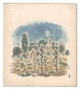 自筆画色紙　Paintings