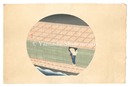 団扇絵　夜雨　Uchiwa-e: Night Rain