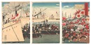 日本艦隊威海衛攻撃之図　The Japanese Fleet Attacks on Weihaiwei