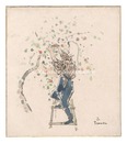 自筆色紙　Painting