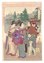 見立十二支　戌 神田明神宮参り　Selections for the Twelve Zodiac Signs / Dog (Inu): Bringing a Baby for the First Shrine Visit to Kanda Myojin Shrine