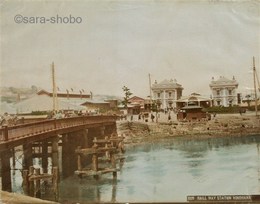 大江橋と横浜駅風景写真