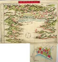 越前国敦賀海陸図　題箋：新選敦賀湊一覧之図