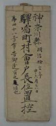 [写本]　「神奈川縣驛宿町村會戸長位置控　明治拾七年申六月廿八日」