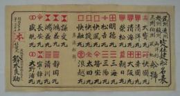 [引札]　「尾州遠州勢州駿州三州伯州　定仕建舩名表　明治二十年第一月吉日」